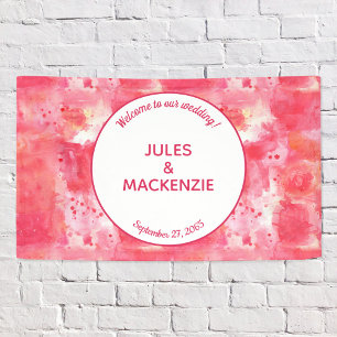 Confetti Pink Wasserfarbe Abstrakt Moderne Banner