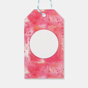 Confetti Pink Wasserfarbe Abstrakt Moderne Geschenkanhänger