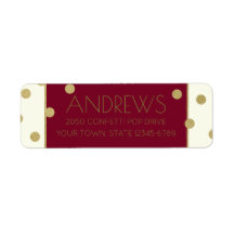 Confetti Pop Burgundy und Goldadresse