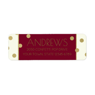 Confetti Pop Burgundy und Goldadresse