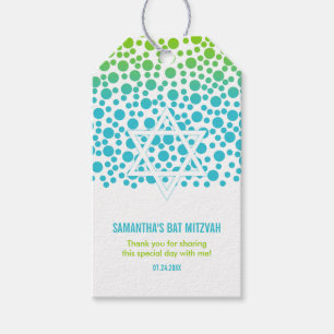 Confetti punktiert aquamarinen Limonen grünen Geschenkanhänger