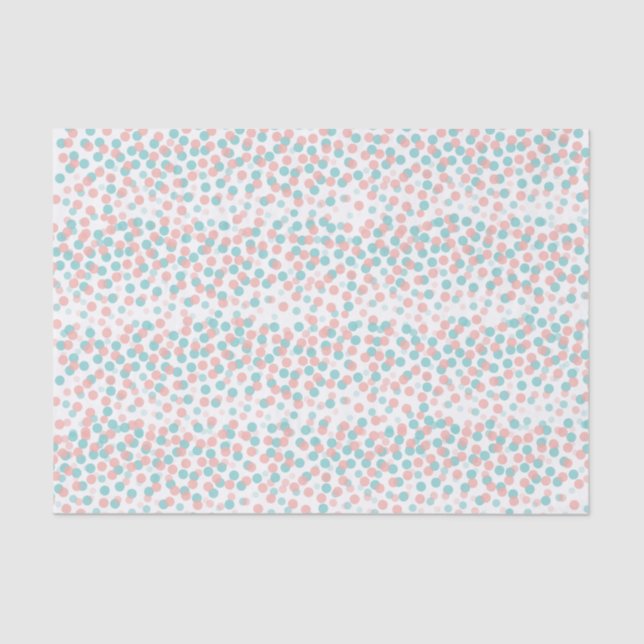 Confetti punktiert korallenrotes aquamarines seidenpapier (Vorderseite)
