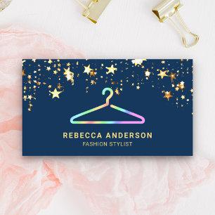 Confetti Rainbow Clothes Hanger Fashion Stylist Visitenkarte