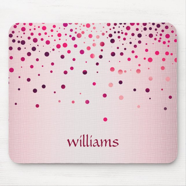Confetti-rosa LeinenGlitzer-Girly Punkte Mousepad (Vorne)