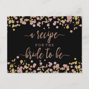 Confetti Rose Gold Brautparty Rezept Karte