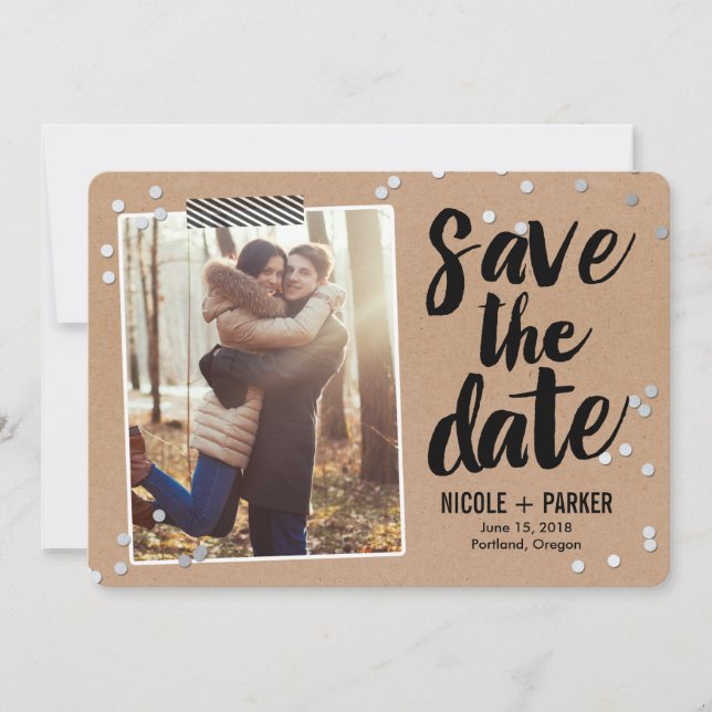 Confetti Save the Date Card (Vorderseite)