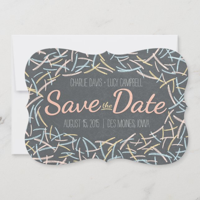 Confetti Save the Date Card (Vorderseite)