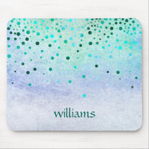 Confetti Sea Blue Beach Glitzer Girly Dots Mousepad