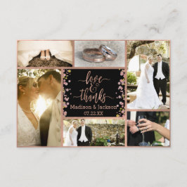 Confetti Sparkle Rose Gold Wedding Vielen Dank Fot Dankeskarte