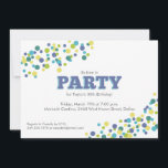 Confetti Sprinkle Geburtstagsparty Limon Einladung<br><div class="desc">Diese farbenfrohe Party Einladung besticht durch farbenfrohe Konfetti in Blau,  Grün,  Türkis und Limon.</div>