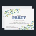 Confetti Sprinkle Geburtstagsparty Limon Einladung<br><div class="desc">Diese farbenfrohe Party Einladung besticht durch farbenfrohe Konfetti in Blau,  Grün,  Türkis und Limon.</div>