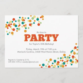 Confetti Sprinkle Party Einladung Orange