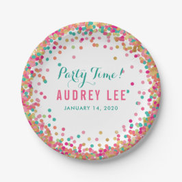 Confetti Sprinkles Geburtstagsgeschmack für Mädche Pappteller
