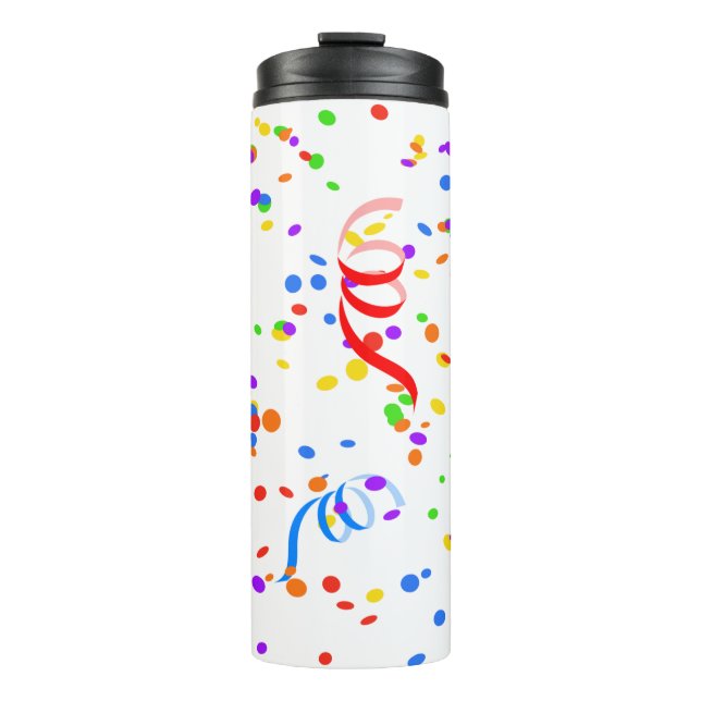 Confetti streamer party carnival thermosbecher (Vorderseite)