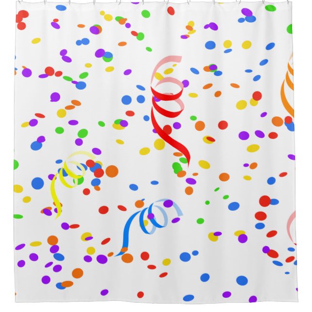 Confetti streamer Party Karneval Duschvorhang (Vorderseite)