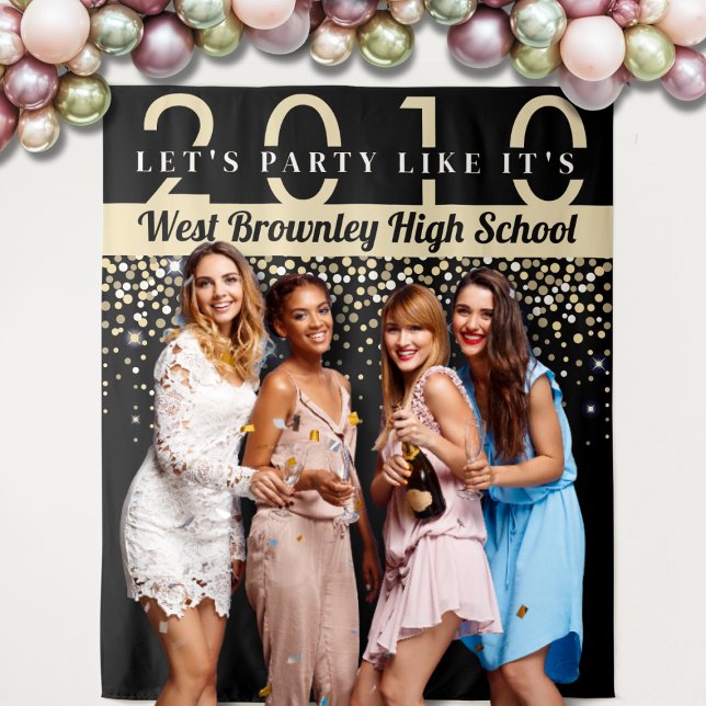 Confetti themed School Wiedersehen Fotobooth Hinte Wandteppich (Class Reunion Backdrop
)