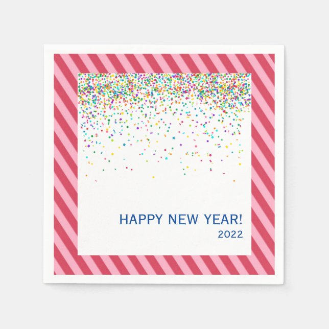 Confetti und Candy Cane Streifen Papier Napkin Serviette (Vorderseite)