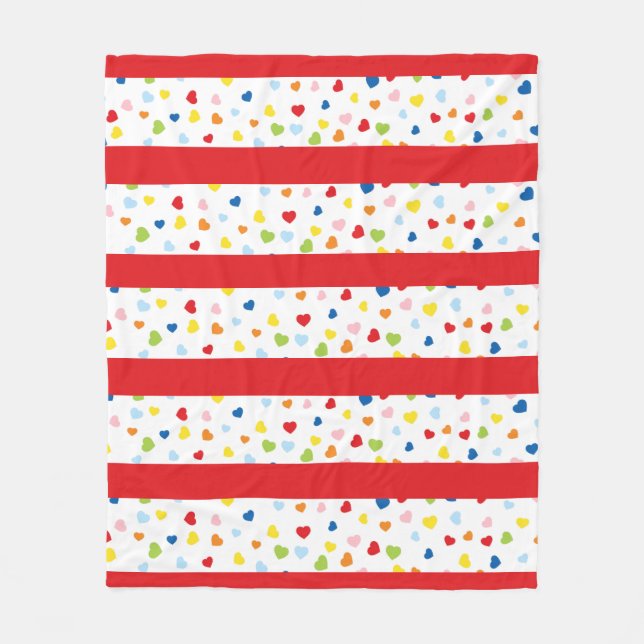 Confetti und Red Stripe Fleece Blanket (Vorderseite)