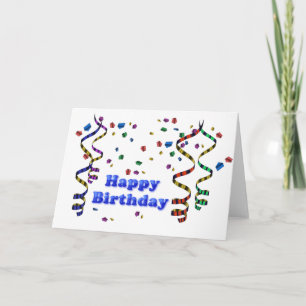Confetti und Streamers Happy Birthday Card Karte