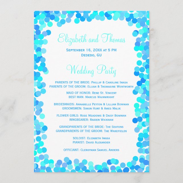 Confetti Wedding Programs Programm (Vorderseite)