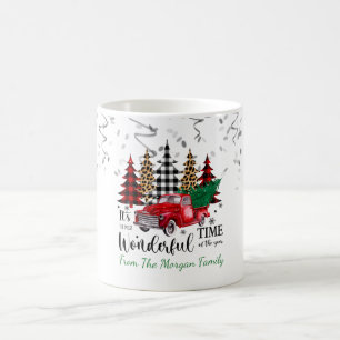 Confetti, Weihnachten Roter Lkw Pine Tree Schnee Kaffeetasse