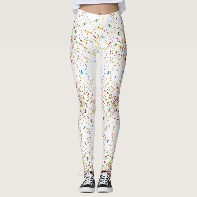 Confetti-Weiß Leggings (Vorderseite)