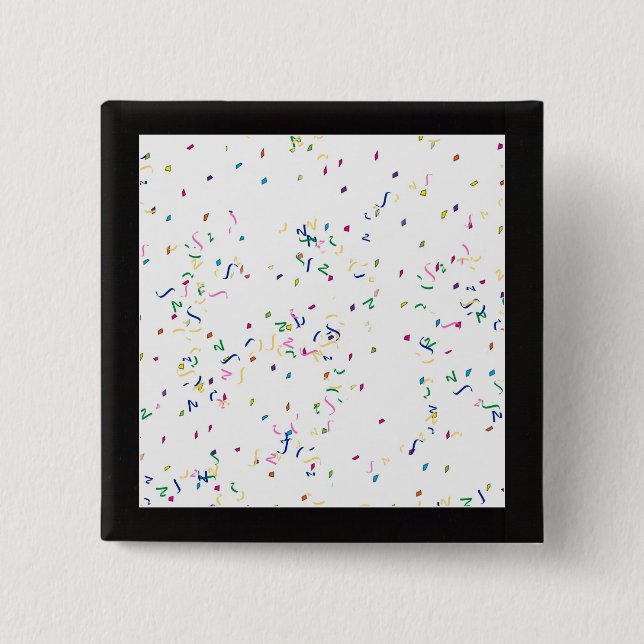Confetti White Background Button (Vorderseite)