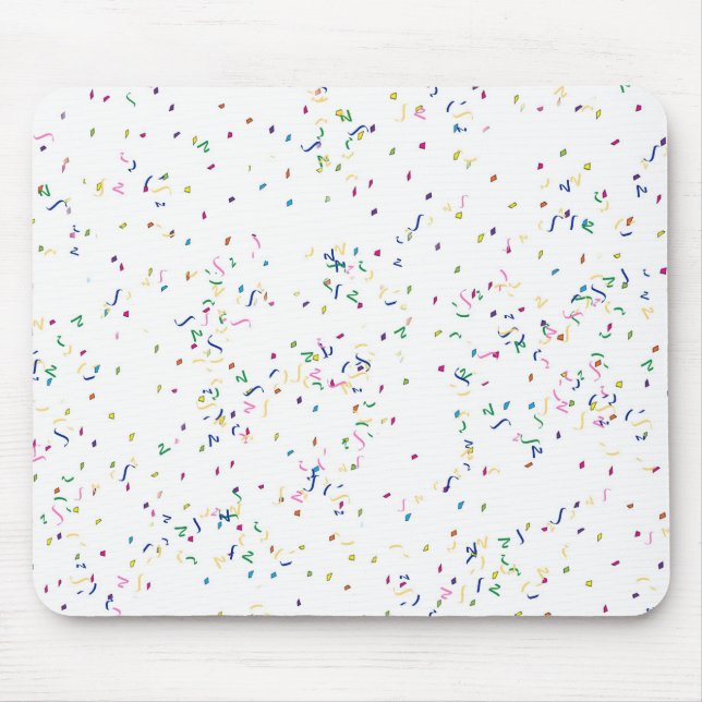 Confetti White Background Mousepad (Vorne)