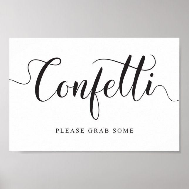 Confetti-Zeichen für Hochzeiten. Nimm dir bitte et Poster (Vorne)