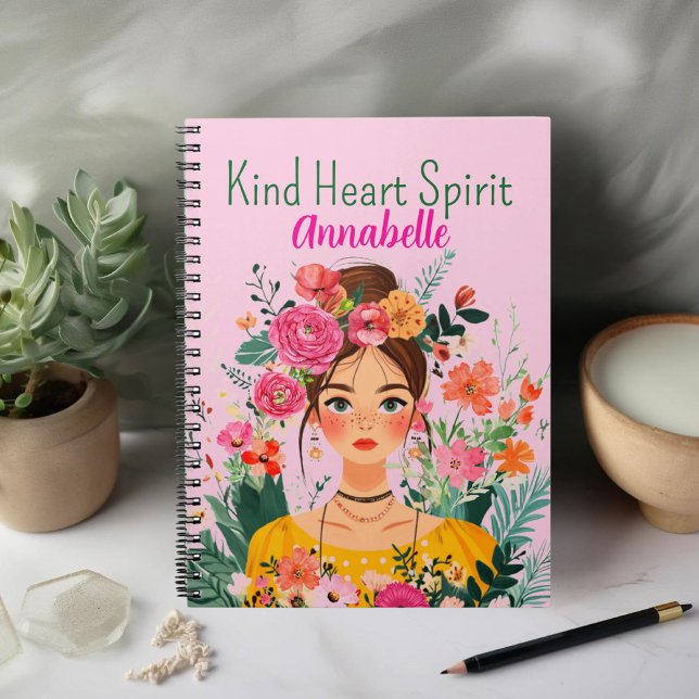 Confident and Spirited Boho Girl Notebook Notizblock (Von Creator hochgeladen)