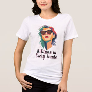 Confident Colorful Woman Portrait Tri-Blend Shirt