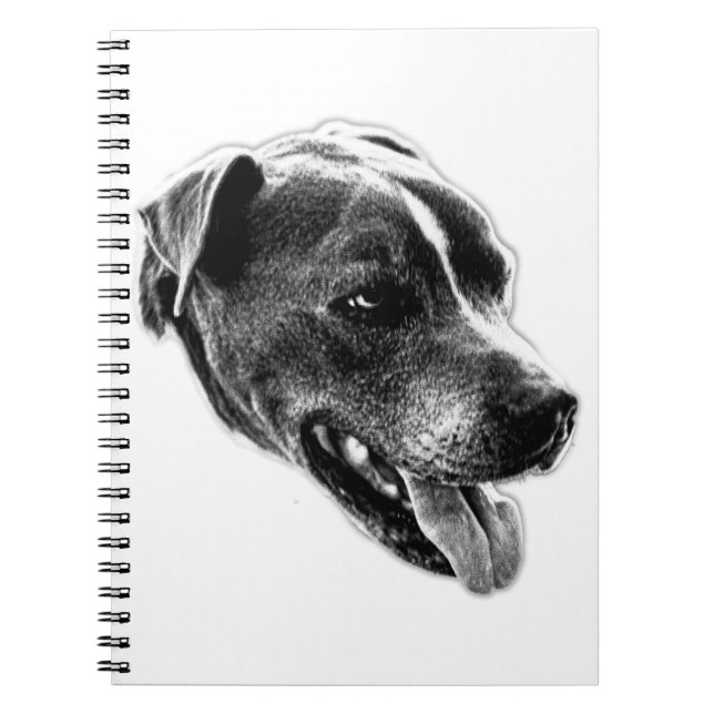 Confident Companion Pitbull Mix Art Notebook Notizblock (Vorderseite)