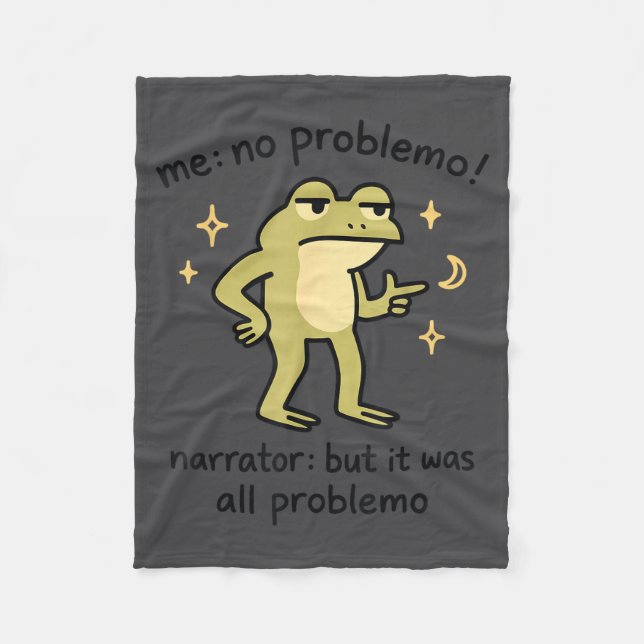 Confident Frog Meme Me No Problem Narrator Quote F Fleecedecke (Vorderseite)