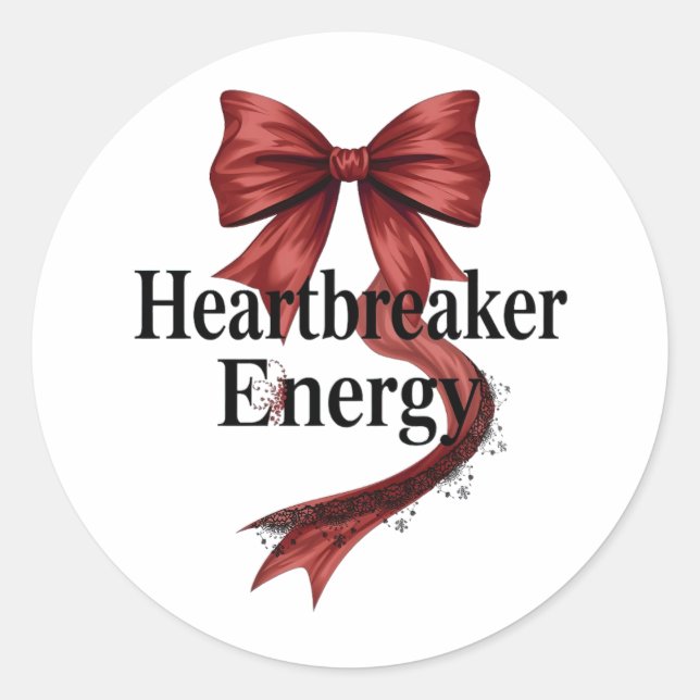 Confident "Heartbreaker Energy" Quote Runder Aufkleber (Vorderseite)