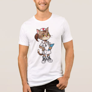 Confident Nurse Cat - Stil der 90er-Cartoon Tri-Blend Shirt