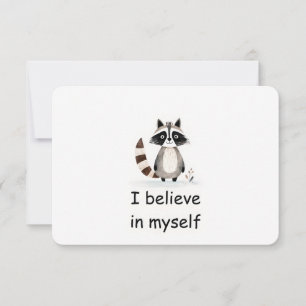 Confident Raccoon Woodland Animal Affirmation Card Einladung