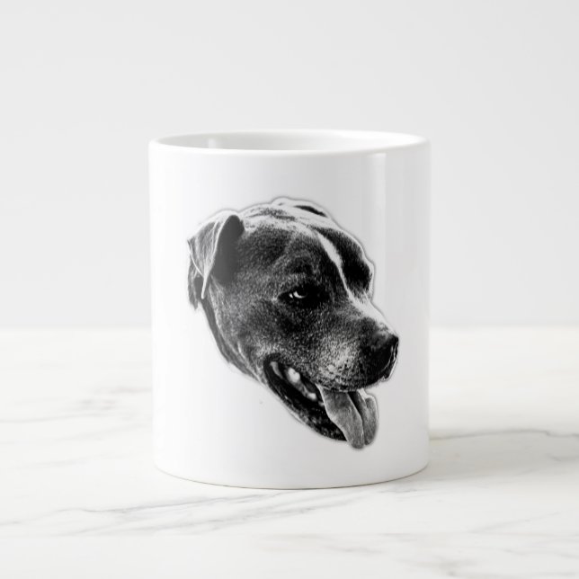 Confident Smile Pitbull Mix Portrait Tasse (Vorderseite)