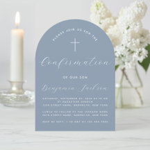 Confirmation Arch Dusty Blue Religious Boy Script