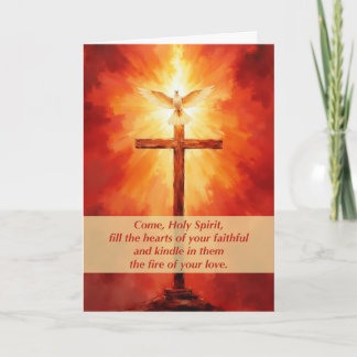 Confirmation Congratulations Holy Spirit and Cross Karte