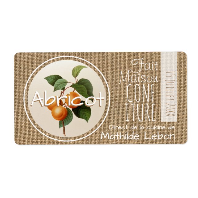 Confiture Abricot fait maison Etiquette Horizontal (Vorne)