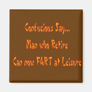 Confucious sagen "FURZ an der FREIZEIT " Magnet