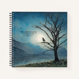 Confucius Lion Quote Blue Moon Tree Bird Journal Notizbuch