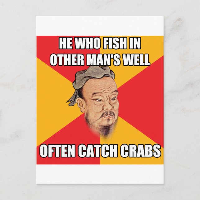 Confucius Say Catch Crabs Postkarte (Vorderseite)