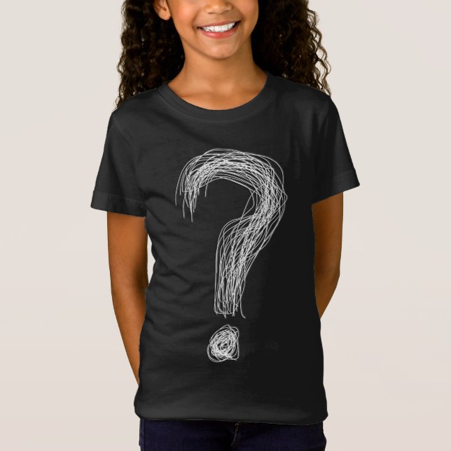 Confused Scribble Question Mark Chaos Overthinking T-Shirt (Vorderseite)