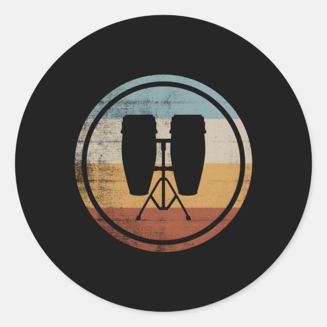 Conga Drum for Musicians Conga Drum Runder Aufkleber (Vorderseite)