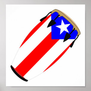 Conga-Flagge Puerto Rico Poster