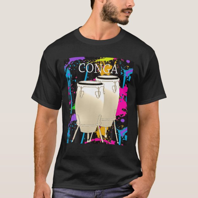 Conga Player Conga Drum Instrument Musician T Shir T-Shirt (Vorderseite)