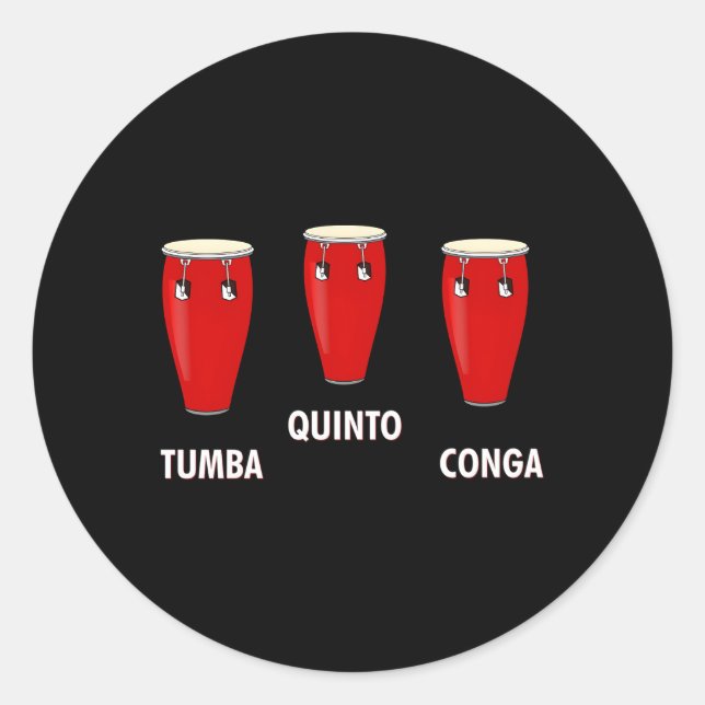 Conga Quinto Tumba Runder Aufkleber (Vorderseite)