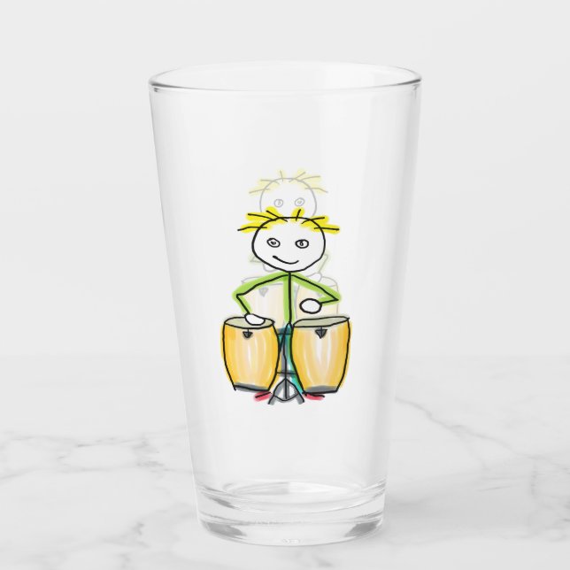 Conga spielender Stockmann Glas (Vorderseite)