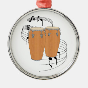 Conga-Trommeln Silbernes Ornament